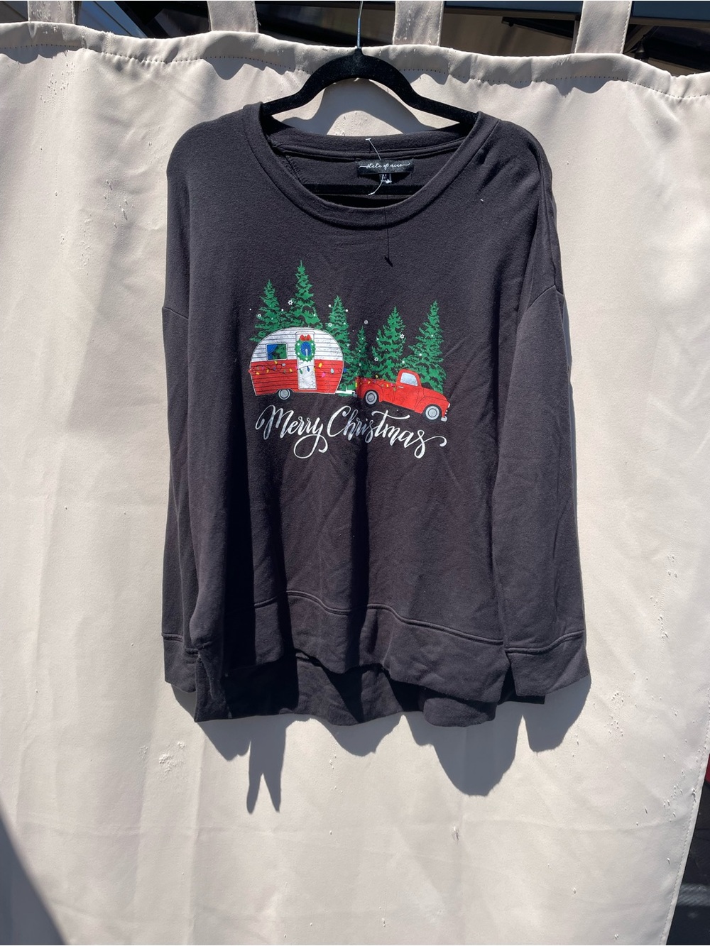State of Mind Black Crewneck Sweatshirt with Script Label